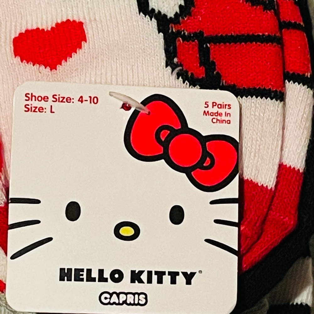 Sanrio Hello Kitty Valentine’s Socks pack of 5 pairs - Picture 7 of 7